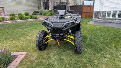 Power Steering. 1000 S and 55" wide, not the regular XP 1000. About 1500KM on it. Polaris factory bu...