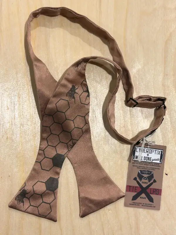Cyberoptix Tie Lab Bow Tie - Oh Honey (Pale Copper) Made in USA