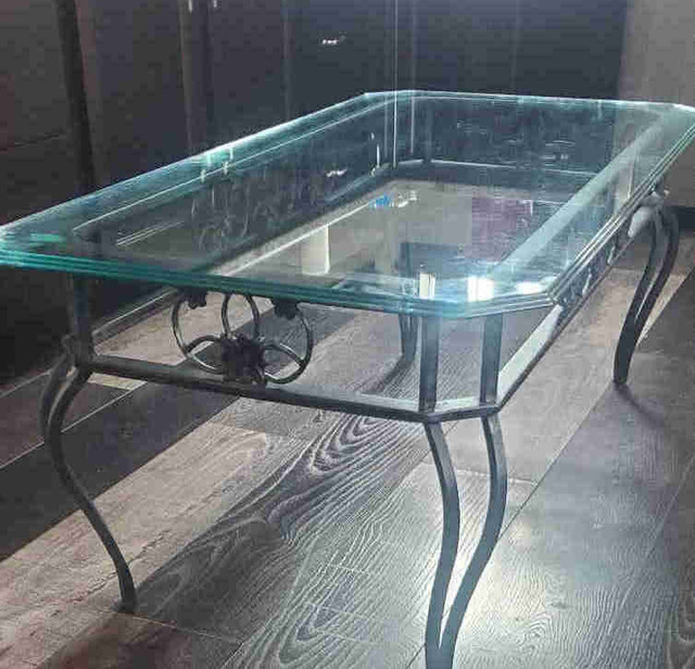 Wrought iron coffee table and 2 end tables with glass top, in Coffee Tables in Dartmouth