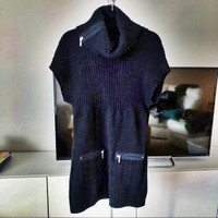NEW Puli Women's Black Ribbed Turtleneck Sweater Dress (Size M)