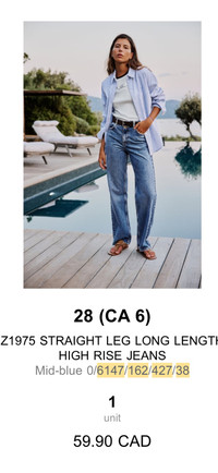 Zara straight leg jeans - size 6