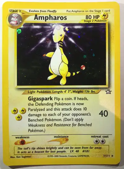 Ampharos - Pokemon Card - Holo - Neo Genesis Set, View more