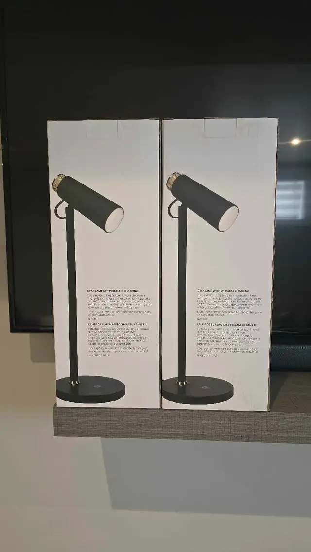 Desk Lamp with Wireless Charging - Set of 2 in Indoor Lighting & Fans in Kitchener / Waterloo - Image 3