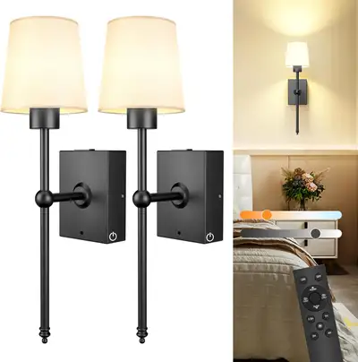 Battery Powered Wall Sconces Set of 2 BNIB, View more