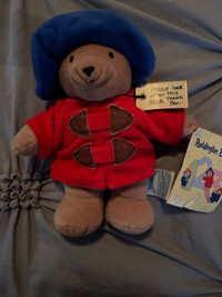 Paddington bear stuffed animal with tags 