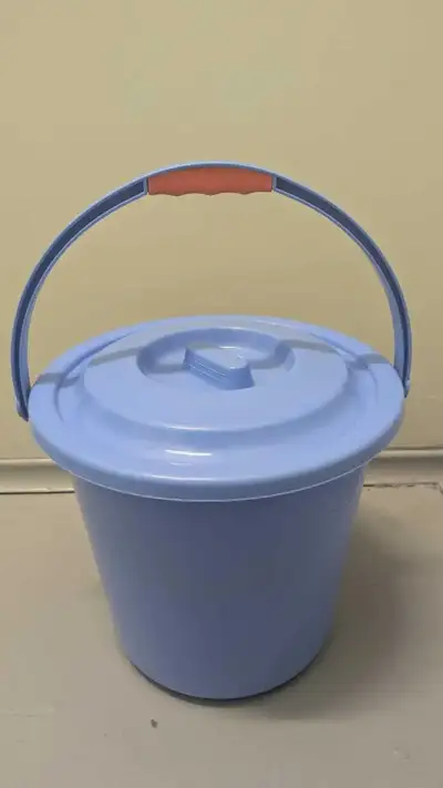 Plastic bin with lid, View more