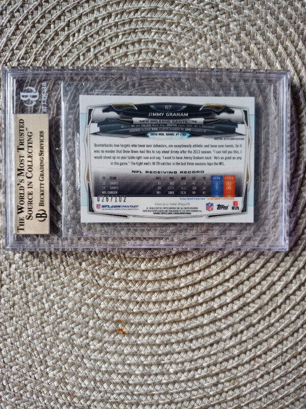 2014 Topps Chrome Mini Pulsar Refractors Jimmy Graham BGS 9.5 in Arts & Collectibles in St. Catharines - Image 3