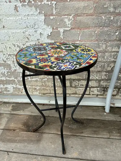 Mosaic tile side table, View more