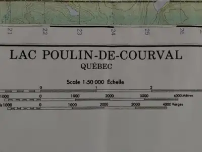 CARTE TOPOGRAPHIQUE LAC POULIN- DE- COURVAL ET PLUSIEURS AUTRES,, View more