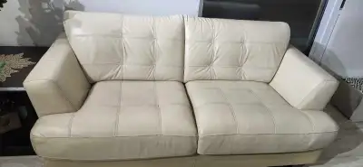 Genuine leather loveseat , View more