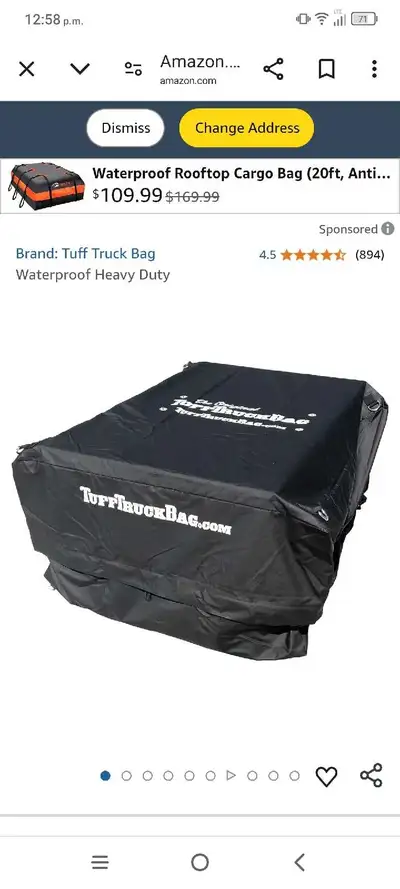 For sale, tuff truck Bag. Never used $100.00