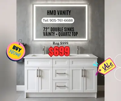 BATHROOM VANITY 18"-96". GLASS SHOWER DOOR. ON SALE, View more