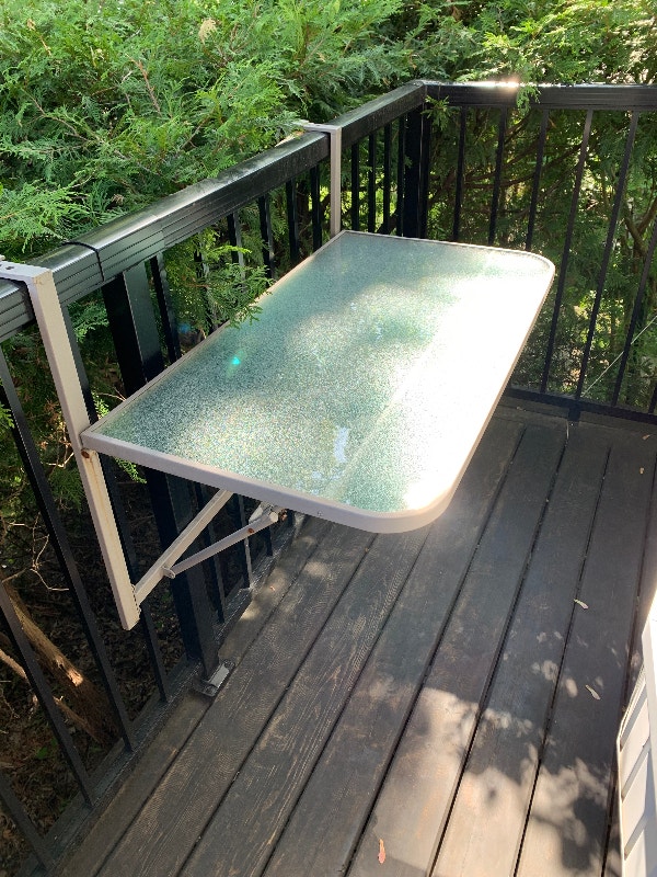 Table pliante d'extérieur en verre Mobilier pour terrasse et jardin