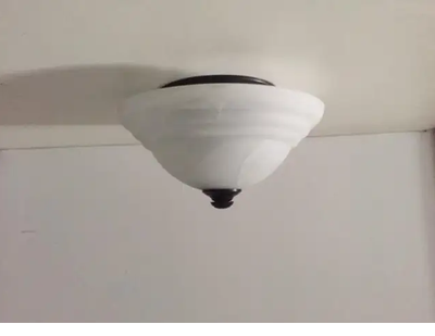Ceiling Light Fixture- Flush Mount Frosted Glass, Size 14" Dia, View more