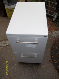 2  Drawer Filing Cabinet Pedestals with Locks and Wheels