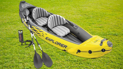Ensemble de kayak gonflable (INTEX Explorer K2 ) comprend : - 2 rames en aluminium de luxe de 218,4...