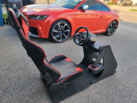 NEW! Racing simulator cockpit with seat, wheel, pedals and shift