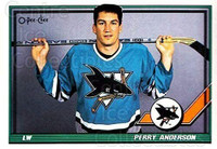 Perry Anderson San Jose Sharks 1991 Hockey Card