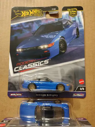 New Hot Wheels Premium Car Culture Modern Classics Nissan SilEighty 1/64 diecast car with Real Rider...