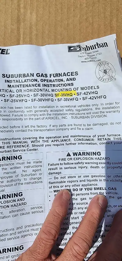 New: SUBURBAN SF-35VHQ SLIDE IN RV FURNACE.