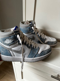 Air Jordan Mid Rise Blue Felt Shoes- Barely worn