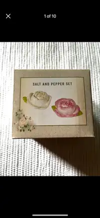 Shabby Chic Rose Salt and Pepper Shaker Set