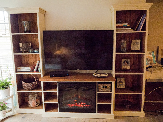 Electric Fireplace with Interlocking Custom made Bookcases in Bookcases & Shelving Units in Gatineau - Image 2