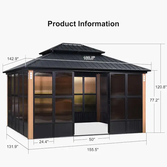 save $4250: PURPLE LEAF  Sunroom Patio Hardtop Gazebo Double Top in Other in Mississauga / Peel Region - Image 3