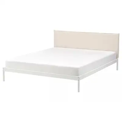 Queen size bed frame. Metal. Used for three years. All hardware and parts are in good shape. No matt...
