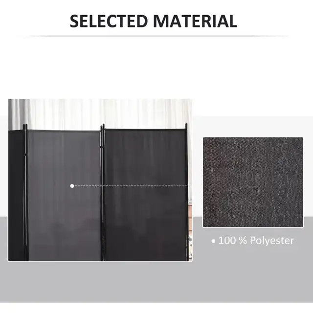 6' 3 Panel Room Divider, Double Hinged Folding Wall Divider, Ind in Storage & Organization in Markham / York Region - Image 6