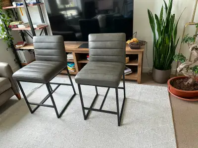 bar stools, recliner sofa, bookshelf, View more