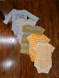 3-6 month infant size bodysuits - 5 pieces