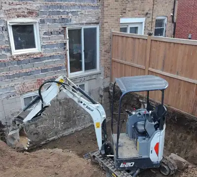 As small as a mini excavator to the full size 20 ton excavator is available with operator