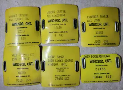 Antique bicycle plates, View more