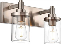 NEW Modern Brushed Nickel 2-Light Vanity Wall Lamp Light Fixture