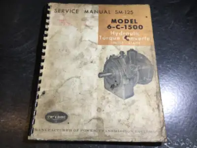Twin Disc Model 6-C-1500 Hydraulic Torque Converter Shop Manual, View more