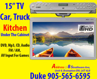 NTSC, PAL, 15.6 inch Swivel LCD TV Monitor Drop Down Kitchen
