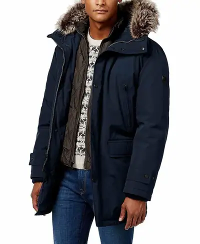 Michael Kors Men's Navy Blue Parka Jacket sz L, View more