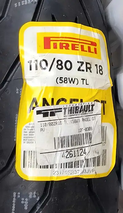 New! Pirelli 110/80 ZR18 - 58W Angel GT Touring Tire *Located in Niagara* Dot Code: 3618 Please note...