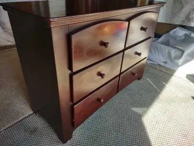 MODERN WOODEN DRESSER IN GOOD SHAPE, View more
