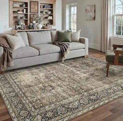 Area Rug 9x6 Vintage Washable Living Room Large Carpet, View more