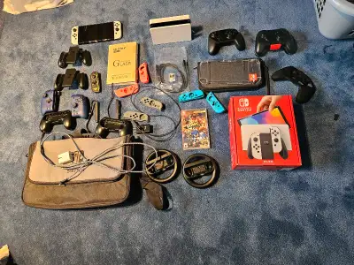 Nintendo Switch 1 OLED with accessories and game, View more
