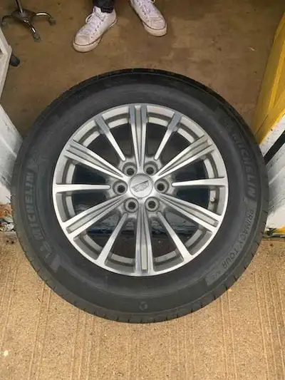 Catalac wheels (GM) with Michelem tires used one summer car sold need wheels gone