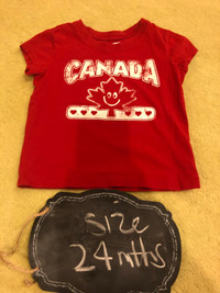 Girls Red Canada T-shirt - 24 mths