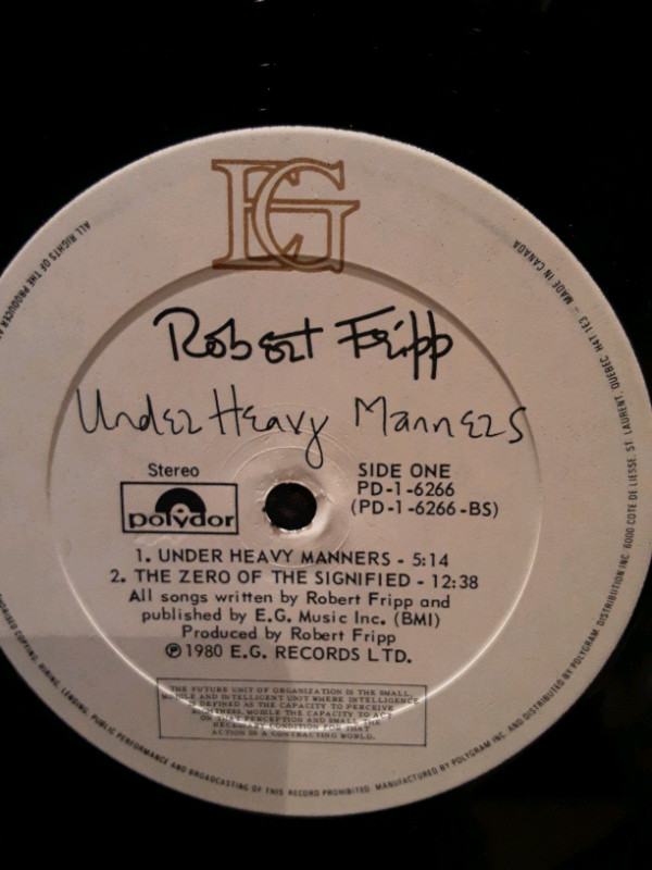 ROBERT FRIPP - GOD SAVE THE QUEEN - 1980 CANADIAN PRESSING LP 
 in CDs, DVDs & Blu-ray in Oakville / Halton Region - Image 3
