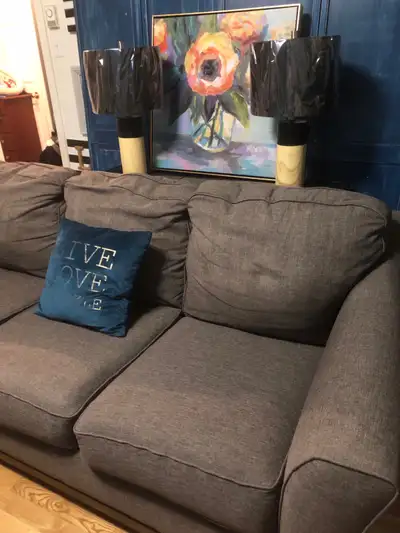 Grey gently used comfy coach., View more