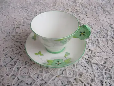 Rare Vintage Royal Paragon Flower Handle Cup/ Saucer---Pansy, View more