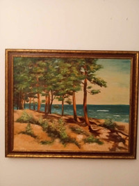 Vintage oil painting "Baltic sea" by E. Licis