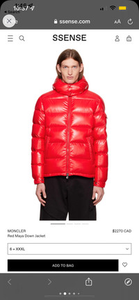 Size 6 red moncler jacket 