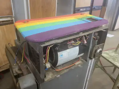 Previous owner painted the cover . If you have similar model you can just use yours 25000 BTU Tested...